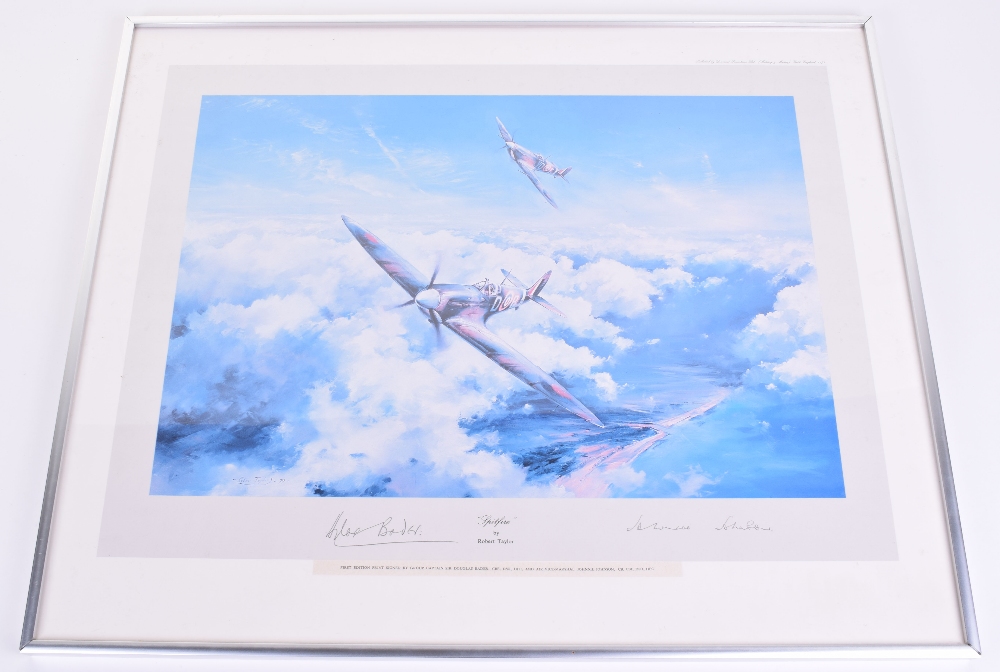 1st Edition Print “Spitfire” by Robert Taylor Signed by Group Captain Sir Douglas Bader and Air Vice