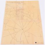 Original Normandy Map (Second Army Traffic Layout 1 July 44) Overlay showing traffic routes,