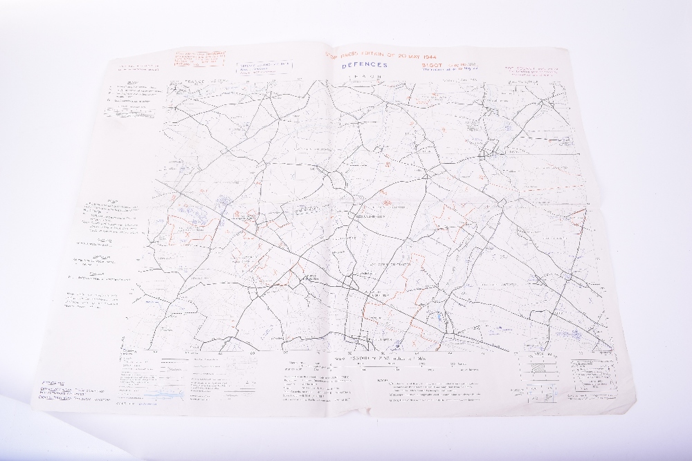 Three Original D-Day maps. HOULGATE, Showing beach defences between Cabourg Les Bains and Villers- - Image 18 of 25