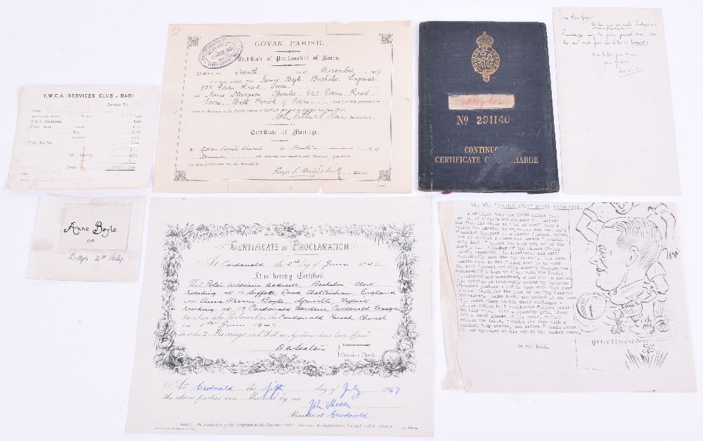 WW2 Husband and Wife Military Paperwork, consisting of official documents and photographs relating - Image 5 of 6