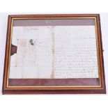 Letter Sent from HMS Victory 1795, 3pp., original handwritten letter sent in February 1795 from "