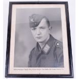 Luftwaffe Fallschirmjager Kreta Casualty Framed Photograph, large black and white photograph of