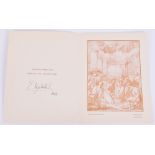 Queen Elizabeth II Signed Christmas Card, printed message to the inside of the card “WITH BEST