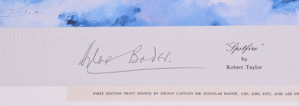 1st Edition Print “Spitfire” by Robert Taylor Signed by Group Captain Sir Douglas Bader and Air Vice - Image 2 of 3