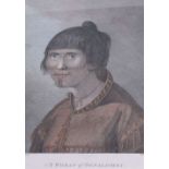 Original Coloured Print from Cook’s Voyages Titled ‘A Woman of Oonalashka’, J.Webber del. Delattre
