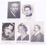 Group of Opera Composers, Singers and Writers Signatures, consisting of signed postcard photograph