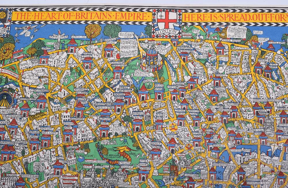 Original Example of "THE WONDERGROUND MAP OF LONDON TOWN" Drawn by MacDonald Gill and printed and - Image 6 of 6