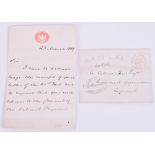 Signed Letter by Field Marshall Garnet Joseph Wolseley, 1st Viscount (1833-1913), the letter is