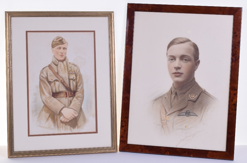 Watercolour and Portrait of Lieutenant Marcus Thurlow Wright Loyal North Lancashire Regiment & Royal