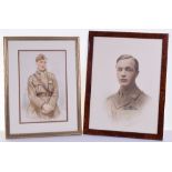 Watercolour and Portrait of Lieutenant Marcus Thurlow Wright Loyal North Lancashire Regiment & Royal