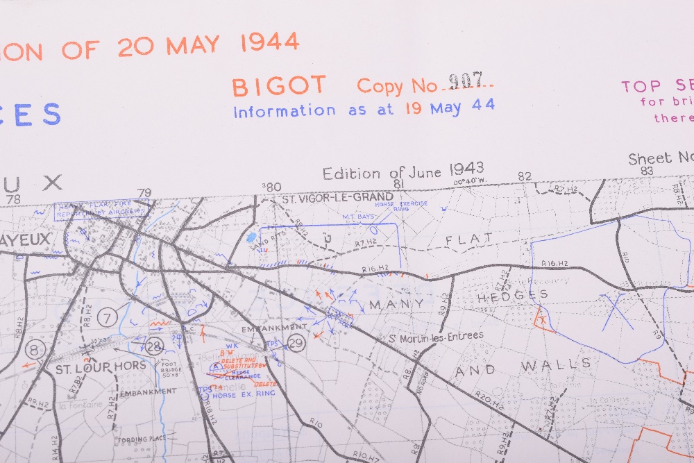 Three Original D-Day maps; STE. MARIE DU MONT, Utah Beach defences extending East to Grandcamp-les- - Image 3 of 12