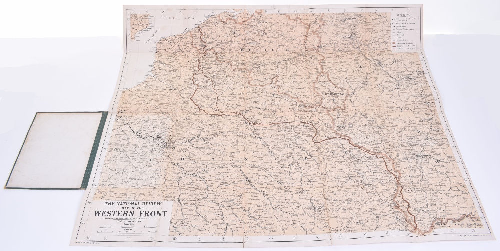 The National Review Map of the Western Front, Very rare original folding linen map of the Western - Image 2 of 3
