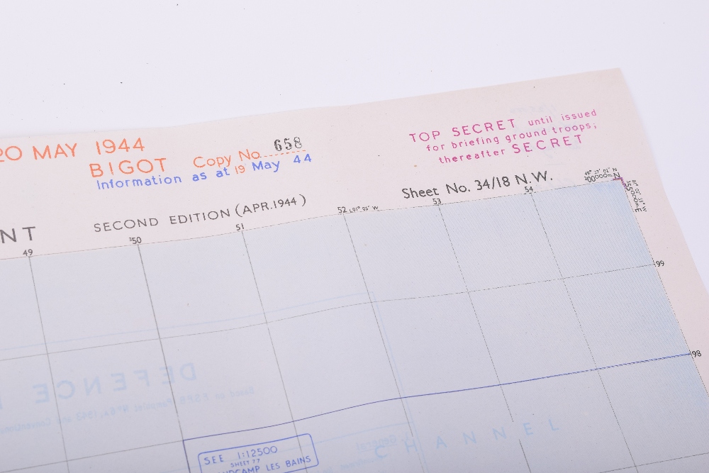 Three Original D-Day maps; STE. MARIE DU MONT, Utah Beach defences extending East to Grandcamp-les- - Image 6 of 12