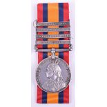 Boer War Queens South Africa Medal 1899-1902 2nd Battalion Seaforth Highlanders, medal has four