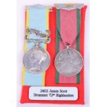 Crimea Campaign Medal Pair Drummer 72nd Highlanders, Crimea medal with clasp Sebastopol later