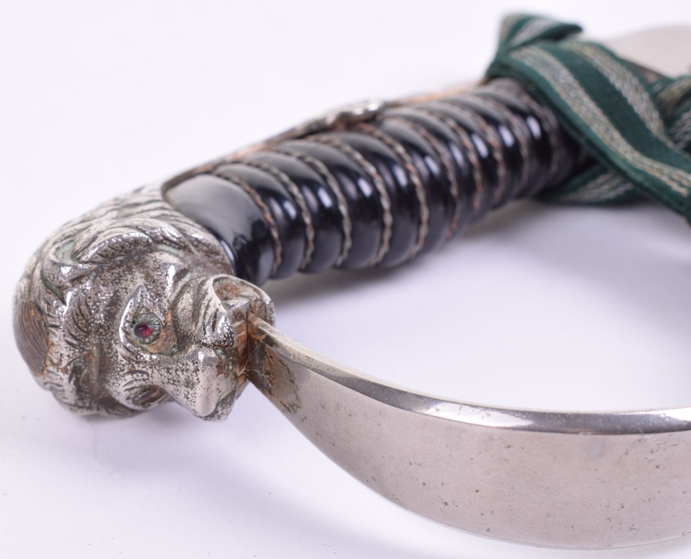 German Lion Head Pattern Officers Sword, good example of a silver (not marked) fittings lion head - Bild 5 aus 8