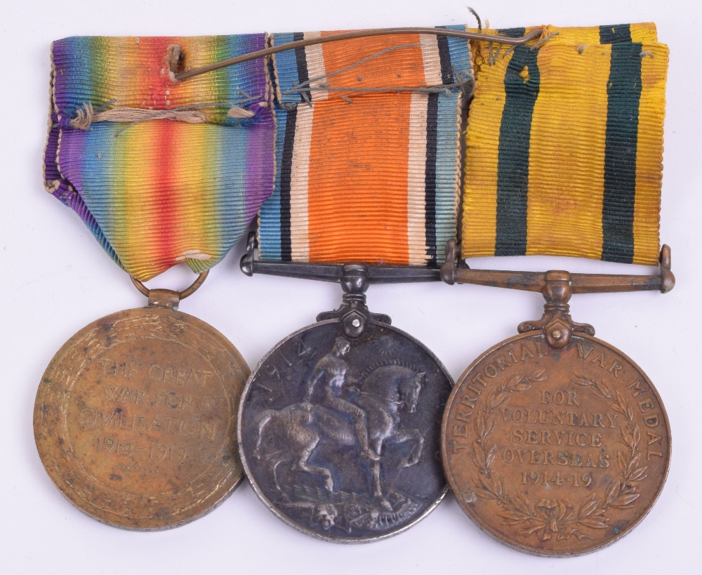Great War Territorial Forces War Medal Group of Three Awarded to Driver W G Harding Army Service - Image 2 of 2
