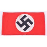 NSDAP Political Armband, fine quality wool armband with multi piece black swastika within white