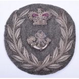 Victorian Bugle Major Rifle Volunteers Rank Badge, fine quality large bullion embroidered laurel