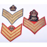 East Riding Troop Sergeant Major Rank Insignia, three gold lace chevrons with embroidered bullion