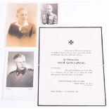 Memorial Document and Photographs of SS Sturmmann Ernst Helmut Schulz SS Regiment Der Fuhrer, the
