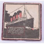 RMS Lusitania Medal Housed in the Original Box, bronze propaganda medallion produced to create