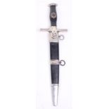 Third Reich RLB 2nd Model Dress Dagger, good example with black leather covered handle with black