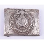 Waffen SS Belt Buckle, early nickel silver example which appears to have been excavated from the