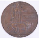 Great War Memorial Plaque, bronze circular plaque awarded to “ALFRED JOHN EDWARDS”. Multiple
