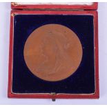 1837-1897 Queen Victorian Diamond Jubilee Medallion in bronze showing Queen Victorian in veil on the