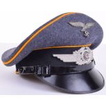 Luftwaffe Flight Section / Fallschirmjager NCO’s Peaked Service Cap, mid war quality example with