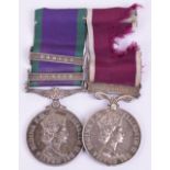 Two Clasp General Service Medal and Regular Army Long Service Good Conduct Medal Pair Royal Army