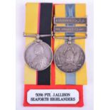 Victorian Sudan Campaign Medal Pair 1st Battalion Seaforth Highlanders, consisting of Queens Sudan