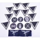 Selection of Luftwaffe Insignia consisting of 2x mint un-issued bevo woven breast eagles, 6x trade