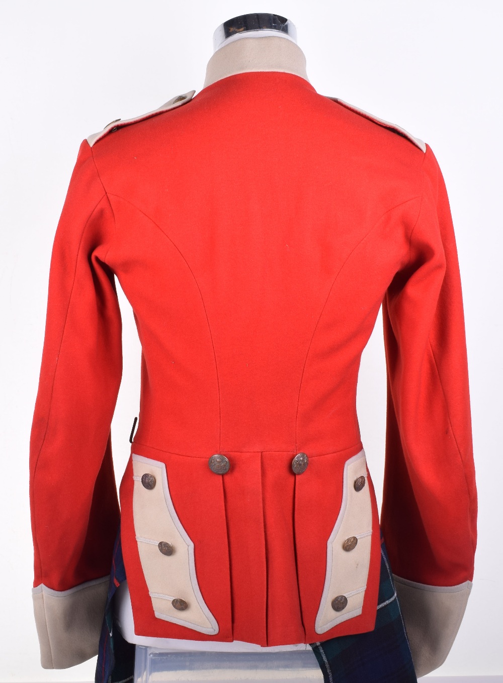 Seaforth Highlanders Experimental Tunic, of red scarlet cloth with white buff stand up collar, - Image 4 of 7