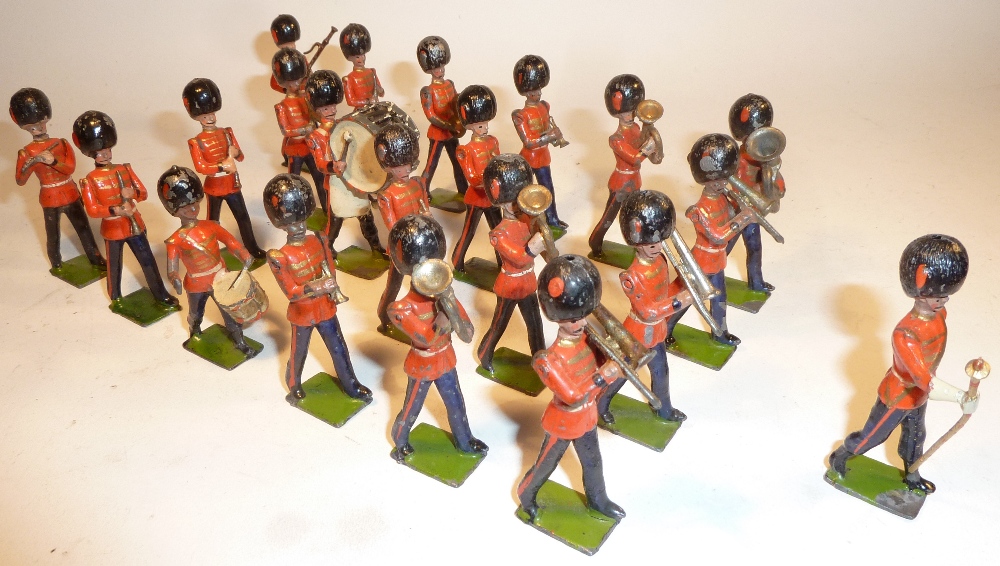 Britains set 37, Band of the Coldstream Guards (G, a few F, some not matching, drum major baton