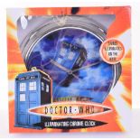 Wesco Doctor Who Illuminating Chrome Clock ‘Tardis Illuminates On The Hour’ in mint boxed
