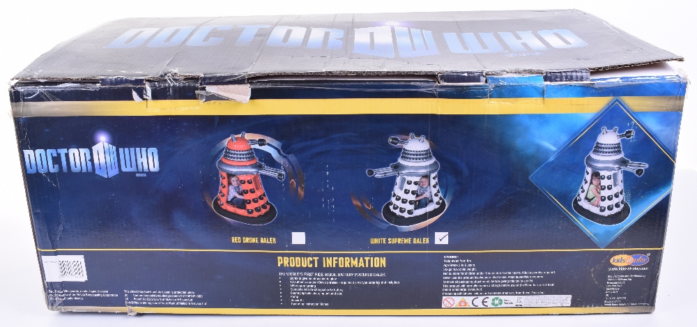BBC Doctor Who 6 volt Ride In White Supreme Dalek, kids@play inflatable ‘Dalek’ 128cms tall,