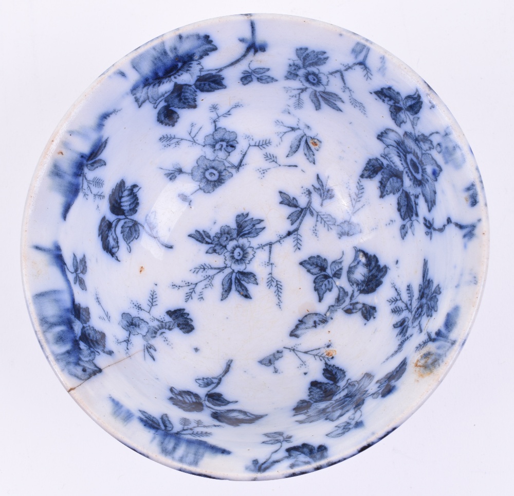 Chinese Blue and White Porcelain Bowl, decorated with flowers under the glaze. Symbols to the - Image 2 of 3