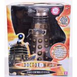 Boxed Character BBC Doctor Who 12inch Radio Controlled Dalek, 00285 gold in mint condition with near