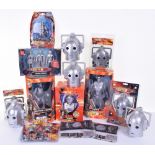 Quantity of Doctor Who Cyberman Items, including boxed Character 12inch Action figure, Animatronic