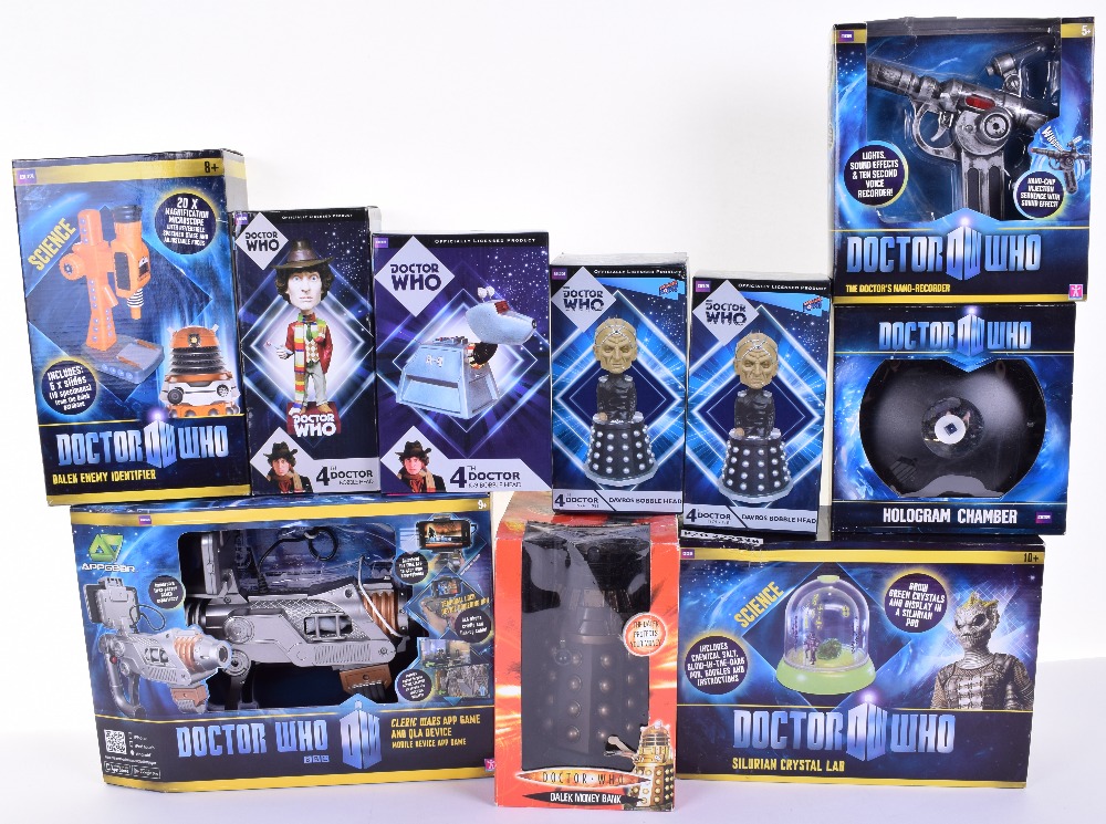 Quantity of Doctor Who Collectibles, 4 x 4th Doctor Bobble Heads, Dalek Money Bank (Exterminate Your