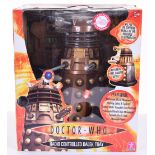 Boxed Character BBC Doctor Who 12inch Radio Controlled Dalek, 02973 dark gold,with rear panel damage