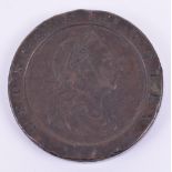 1797 George III Cartwheel Two Pence Coin, remaining in very good condition.