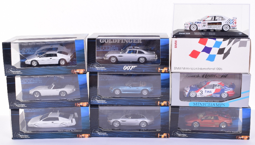 Nine Minichamps James Bond Collectors Models, 1:43 scale: Aston Martin DB5 (Goldfinger) Toyota