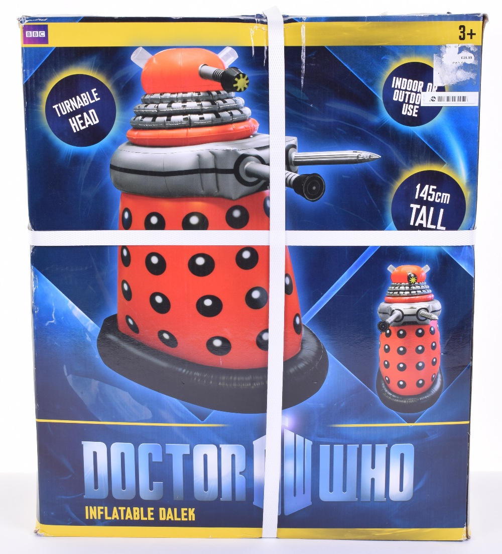 BBC Doctor Who Inflatable Dalek,145cm tall, turnable head, in mint boxed condition.