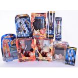 Eight Doctor Who Sonic Screwdrivers, including, 2 x the 3rd Doctor screwdrivers, the 9th Doctor,