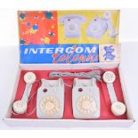 Boxed Ingap (Italy) Toy Intercom telephone set, two battery grey plastic telephones with