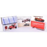 Three Conrad (Germany) Fire Engine Models, 1019 American Lafrance, 1025 Dennis LCC Fire Engine, 1027