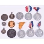 Selection of Royalty Medals consisting of a King George VI and Queen Elizabeth by John Pinches